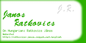 janos ratkovics business card